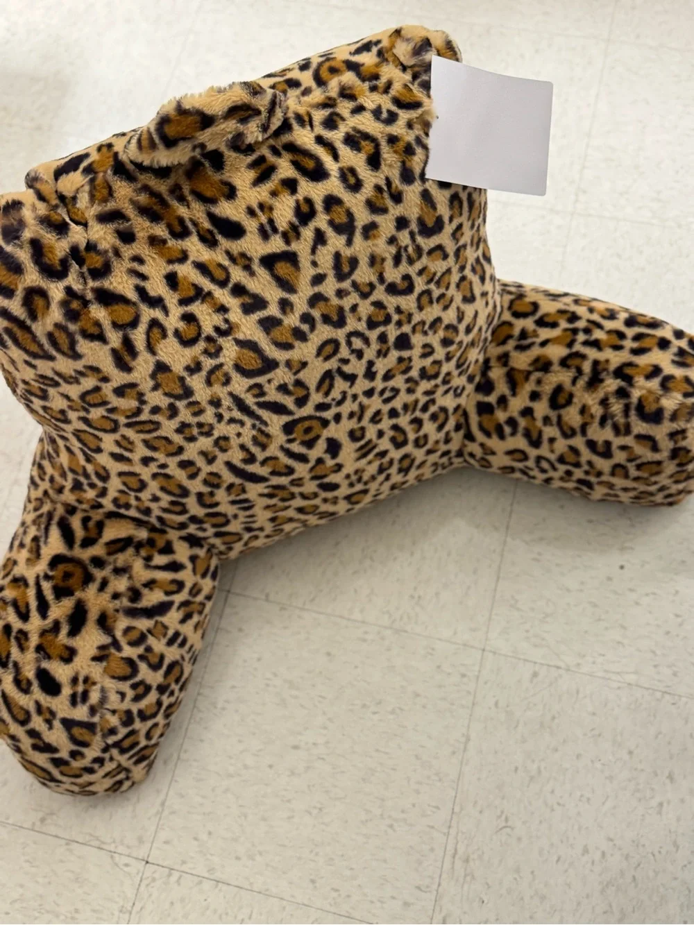 Leopard Print Plush Backrest Pillow